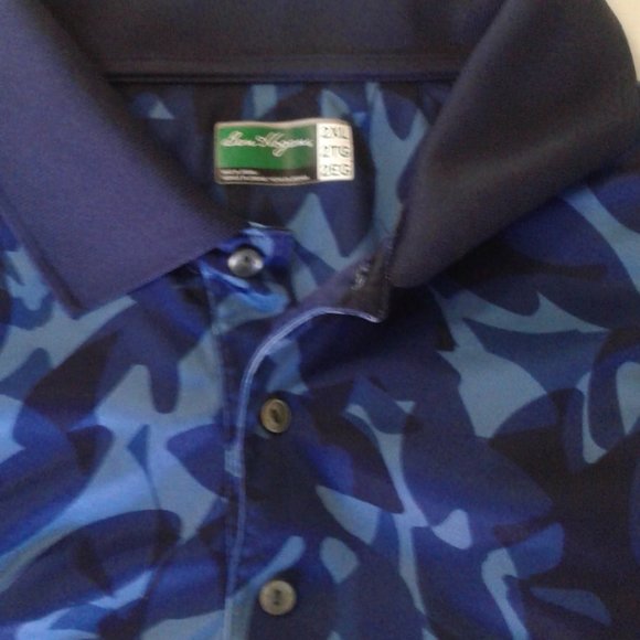 - Mens XXL polo golf shirt BEN HOGAN brand courful hawaiian print abstract camo - Picture 10 of 10